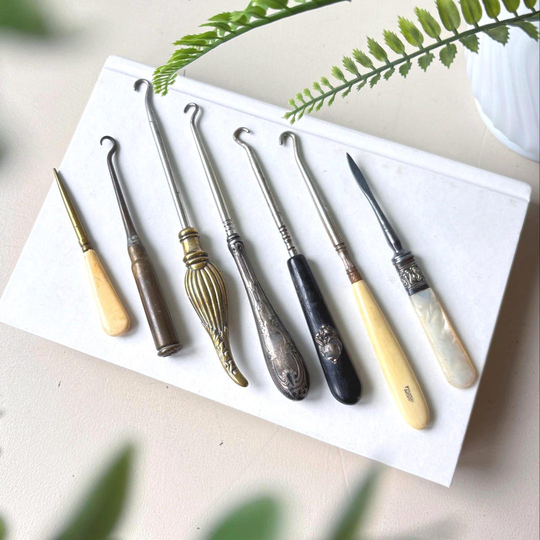 Antique Sewing Tools Lot of 7, Victorian Edwardian 1800s Sterling ...