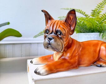 ヴィンテージ 1950年代 ボクサー犬の置物、日本製、MCM ミッド