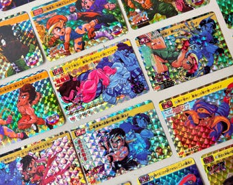 Street Fighter II 1990s Prism Card Lot of 22, Vintage 1994 Bandai