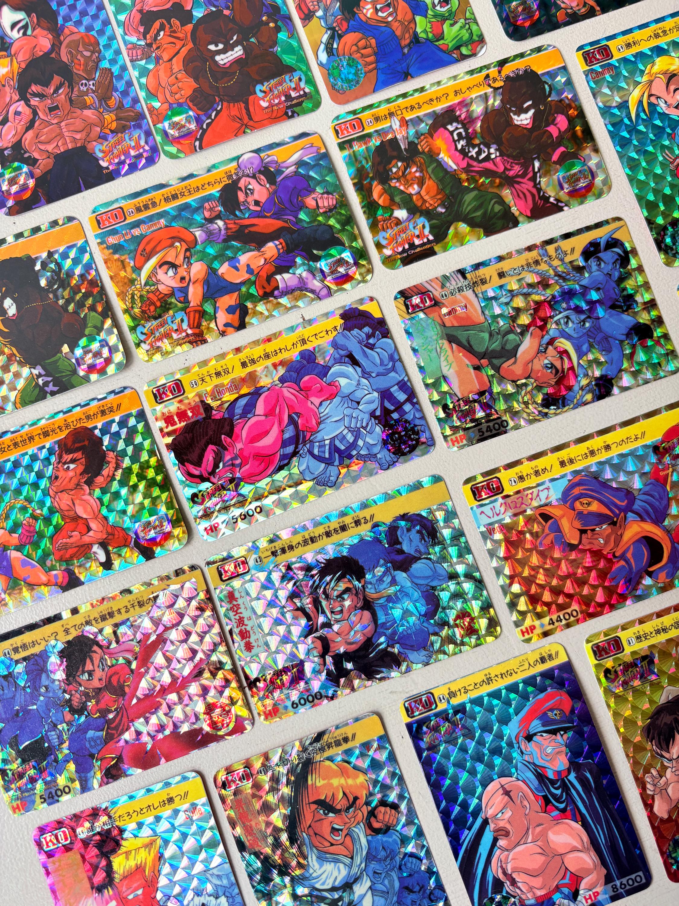 Street Fighter II 1990s Prism Card Lot of 22, Vintage 1994 Bandai