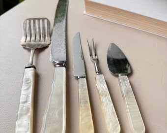 英国　シェフィールド　KIRK&MATZ　カービングナイフ＆フォーク　共箱 Vintage 1960s Kirk & Matz Forged Stainless, Sheffield England, Set