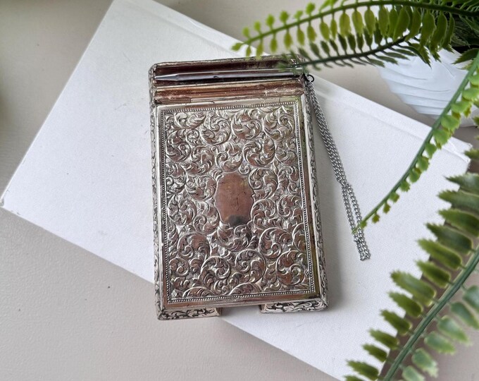 Vintage 1950s Silver-plated Notepad Holder With Chain Pencil, E.P ...