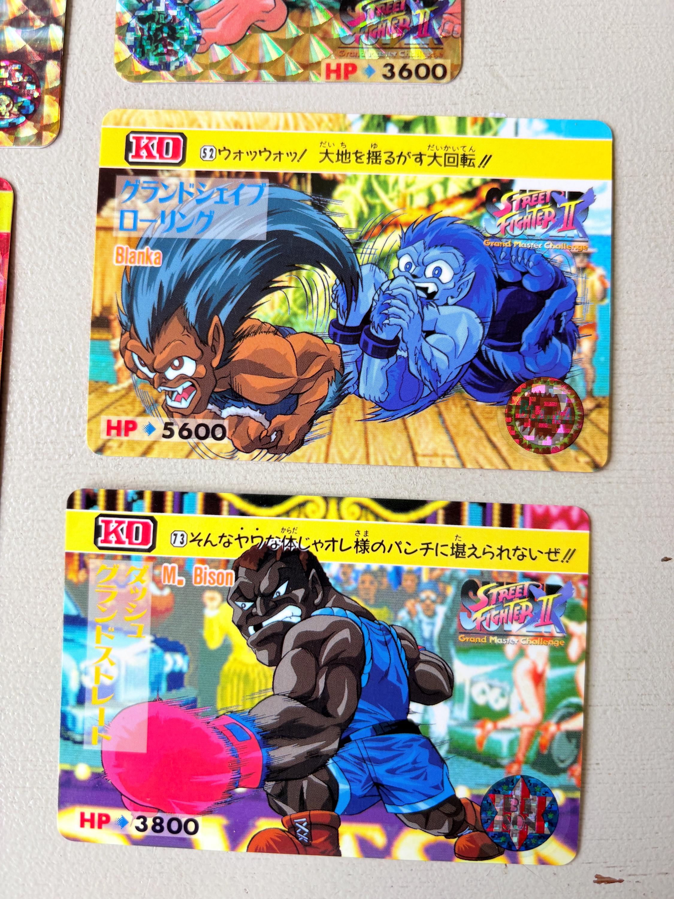 Street Fighter II 1990s Prism Card Lot of 22, Vintage 1994 Bandai