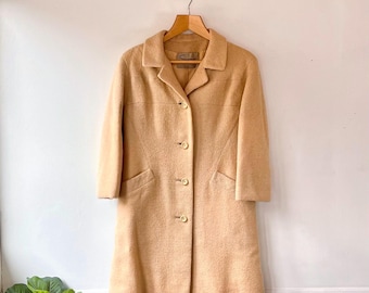 Abrigo de tweed vintage Simpson St. Regis Room de los años 60, chaqueta larga de mediados de siglo de MCM