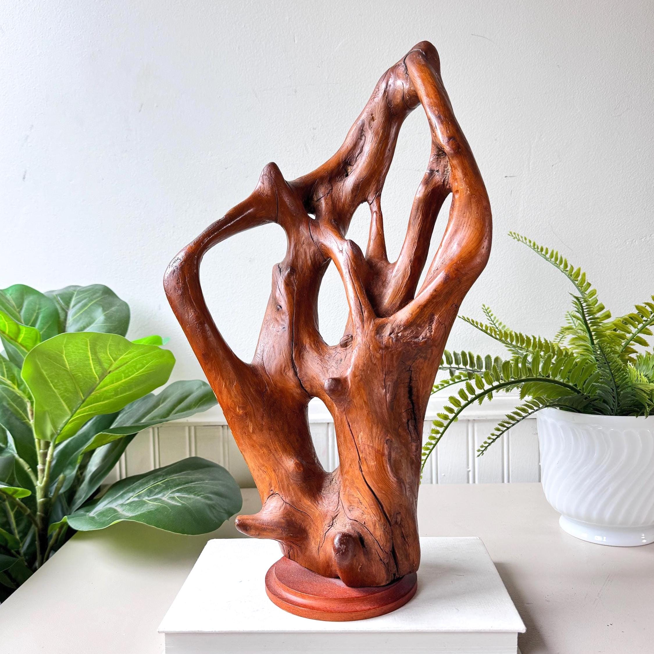 Vintage 1960s Teak Root Sculpture, MCM Mid Century Organic Modern