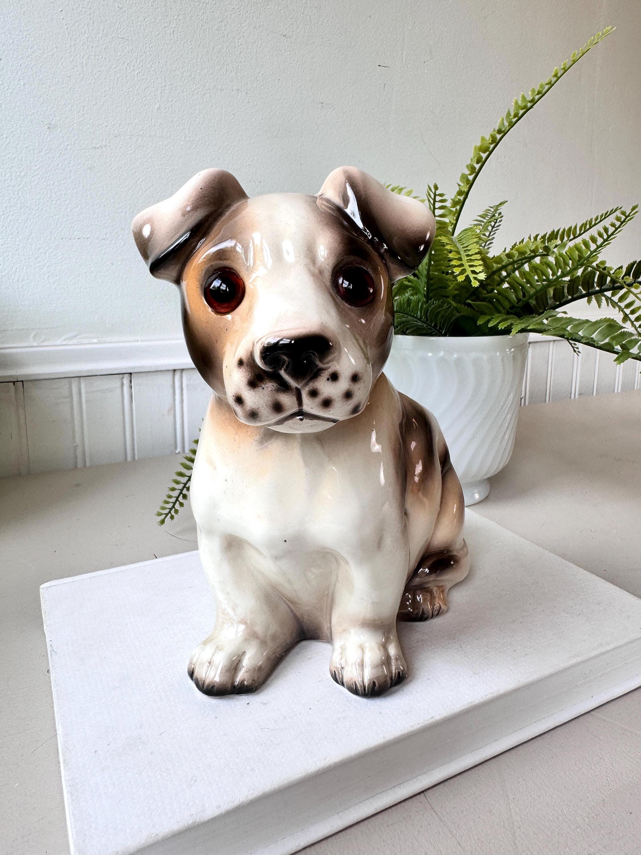 小型わんちゃんです。 Vintage 1950s Lefton Ceramic Puppy Dog Planter, MCM Mid Century