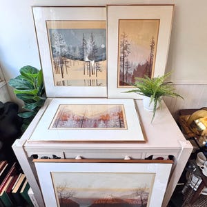 RARE SET 1980s Virgil Thrasher Serigraph Set (4 Pcs), Original