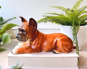 ヴィンテージ 1950年代 ボクサー犬の置物、日本製、MCM ミッド