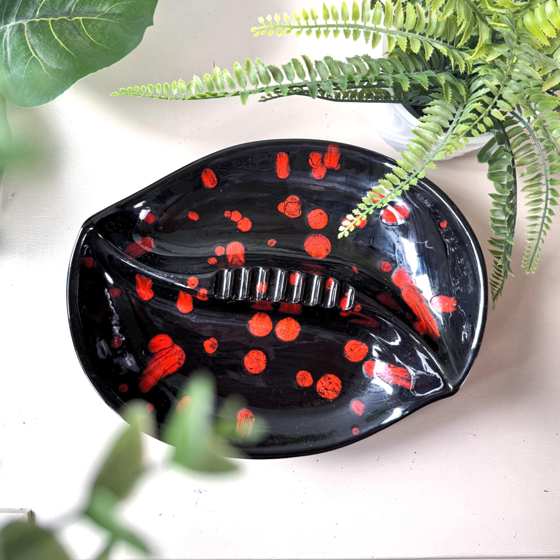 ビンテージ アンティーク 60s 器 容器 ミッドセンチュリー Vintage 1960s Skyway Ceramics Ashtray, MCM Mid Century Black and
