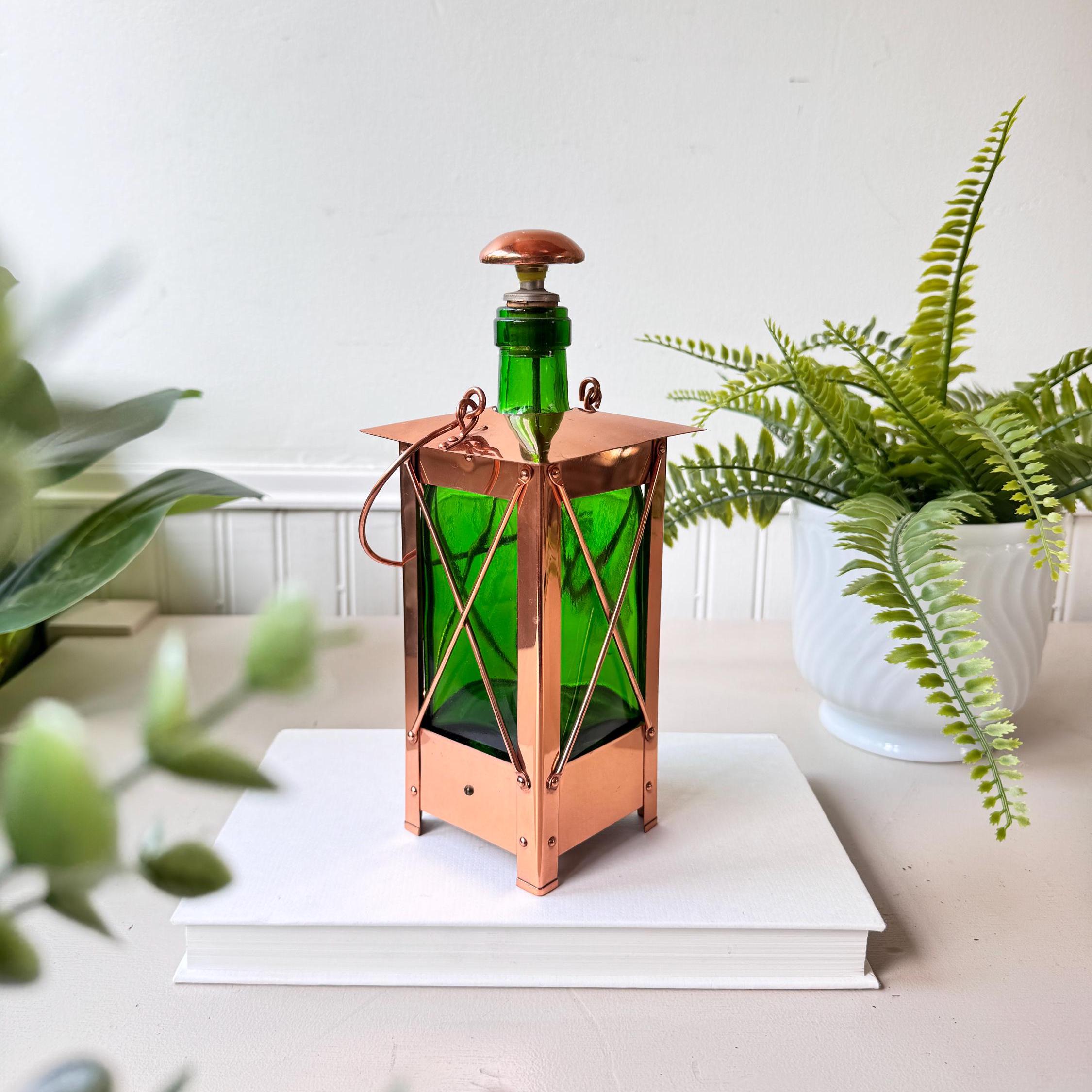 RARE 1950s Swiss Copper Musical Liquor Bottle With Stopper, MCM