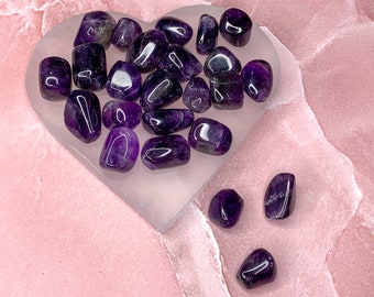 High Quality Dark Purple Amethyst Tumbled Stone, Amethyst