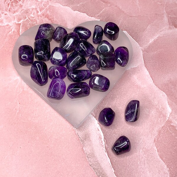 High Quality Dark Purple Amethyst Tumbled Stone, Amethyst