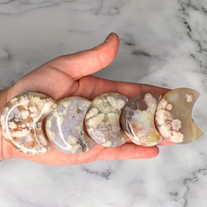 Blumen Achat Mond Stein Carving, poliert Achat