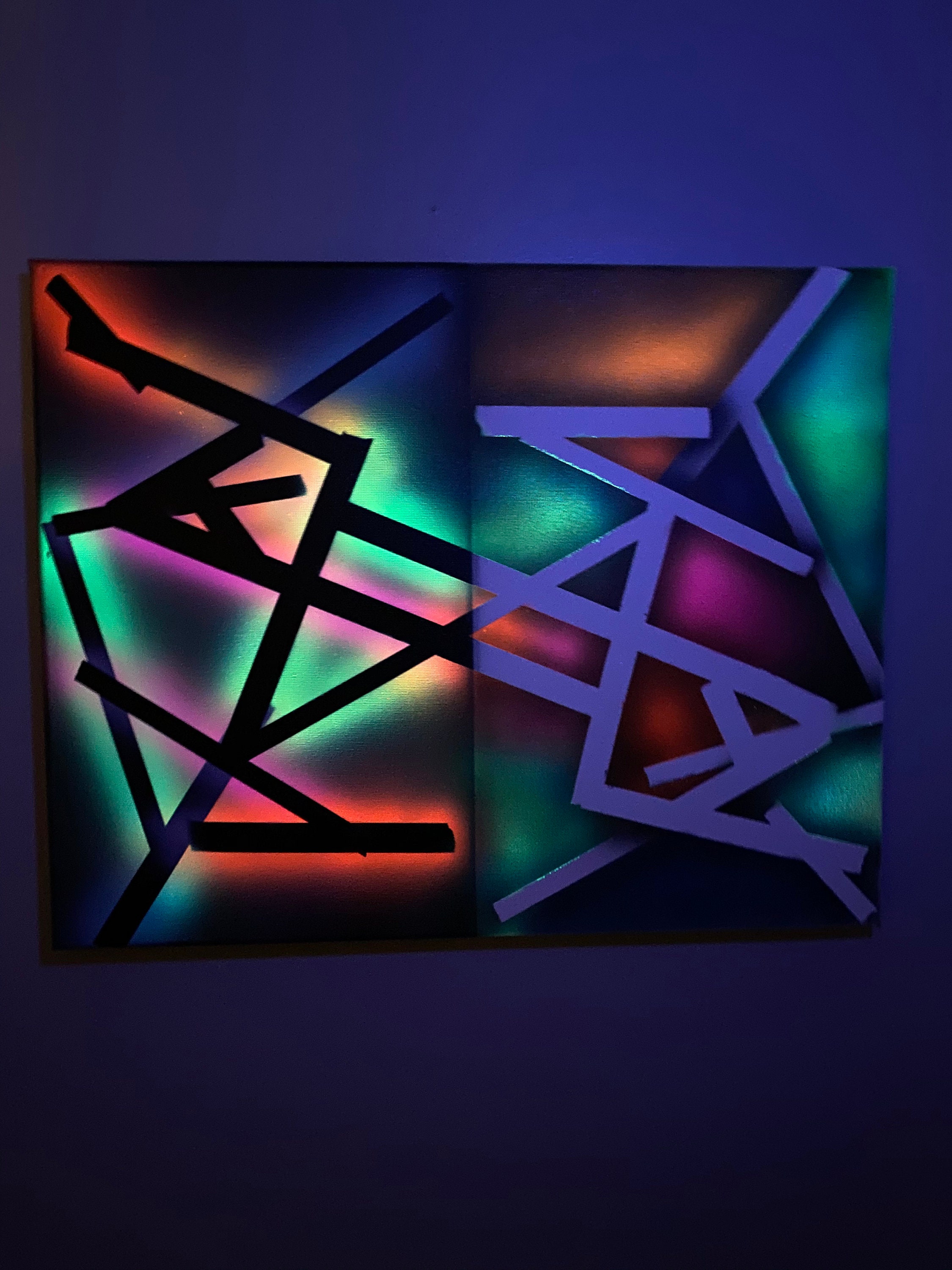 Neon Canvas Decor Etsy