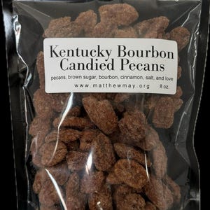 Hand Made Bourbon Candied Pecans 1/2 Pound