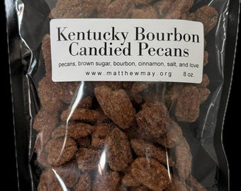 Hand Made Bourbon Candied Pecans 1/2 Pound