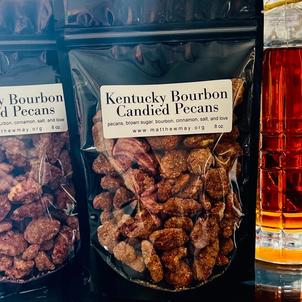 Hand Made Bourbon Candied Pecans 1/2 Pound