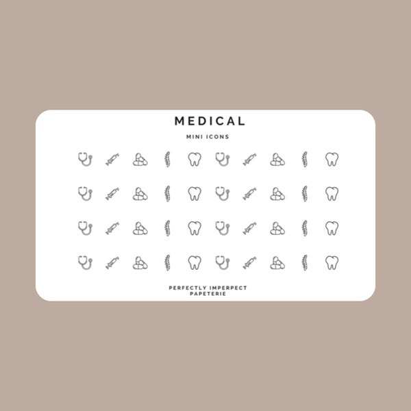 MEDICAL / APPT - Mini Circle Icons | Finance Planner Stickers | Minimal & Functional Planner Stickers | Bullet Journal