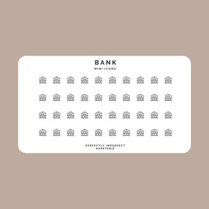 BANK / BANKWESEN - Mini Kreis Icons | Finance Planner Stickers | Minimalistische und funktionelle Planner Stickers | Bullet Journal