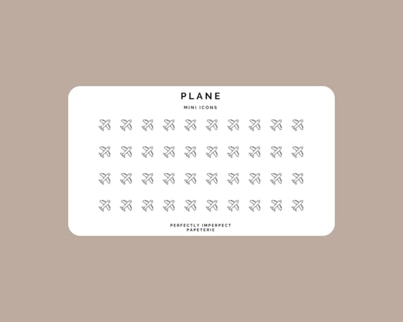 PLANE / AIRPLANE - Mini Circle Icons | Finance Planner Stickers | Minimal & Functional Planner Stickers | Bullet Journal