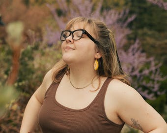 Pendientes de limón de crochet: estilo cottagecore, hechos a mano, regalo para ella, joyería única, pendientes minimalistas, pendientes delicados, joyería para uso diario
