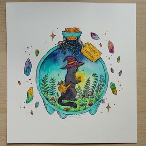 Origineel Hope Potion-schilderij met aquarel en inkt