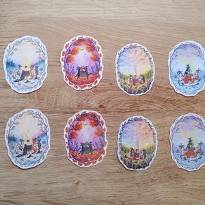 Pegatinas de vinilo holográfico y mate con estrellas de Cat Coven (juego o pegatinas individuales)