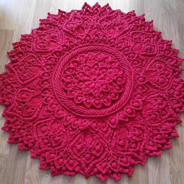 Pink Crochet Rug Etsy