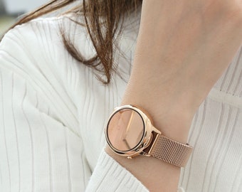 bubble style wood watch