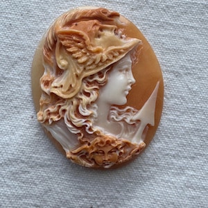 Stunning handcrafted shell cameo “Athena” free shipping