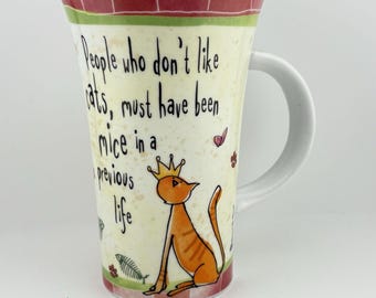 Born To Shop Large Tall Mug Latte People Who Don't Like Cats Novelty VGC