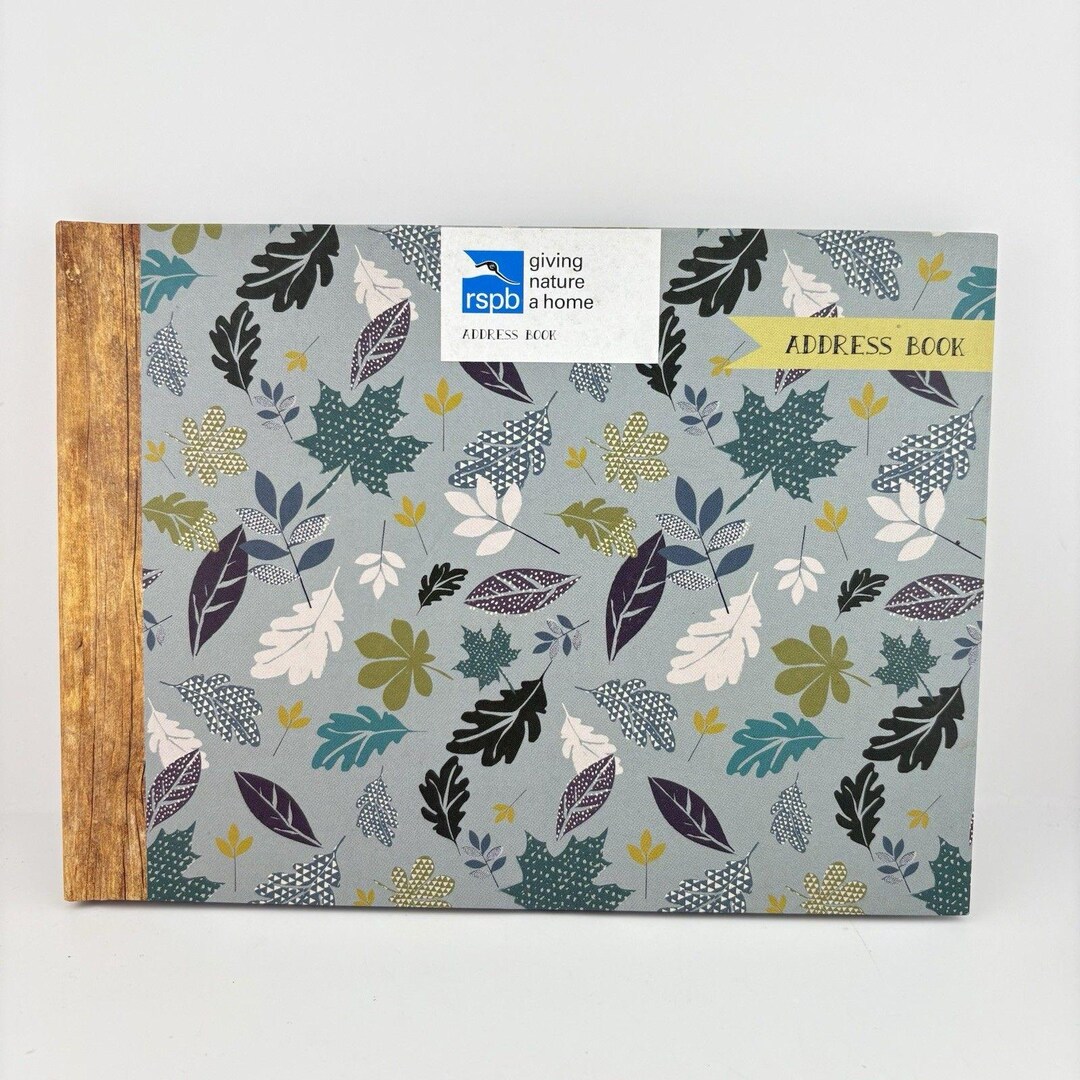 Leaf Pattern Rspb New Unused RSPB Birds A5 Landscape Address Book Green With Leaf Print ...