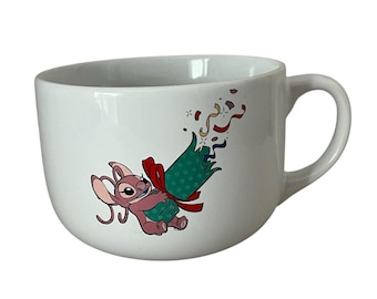 Vintage Disney Lilo and Stitch Angel Cartoon Mug Cup Tea Coffee Soup Ceramic Big