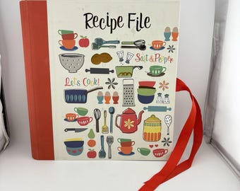 Paperchase Recipe File Kitchen Baking Organiser With Pockets and Cards VGC
