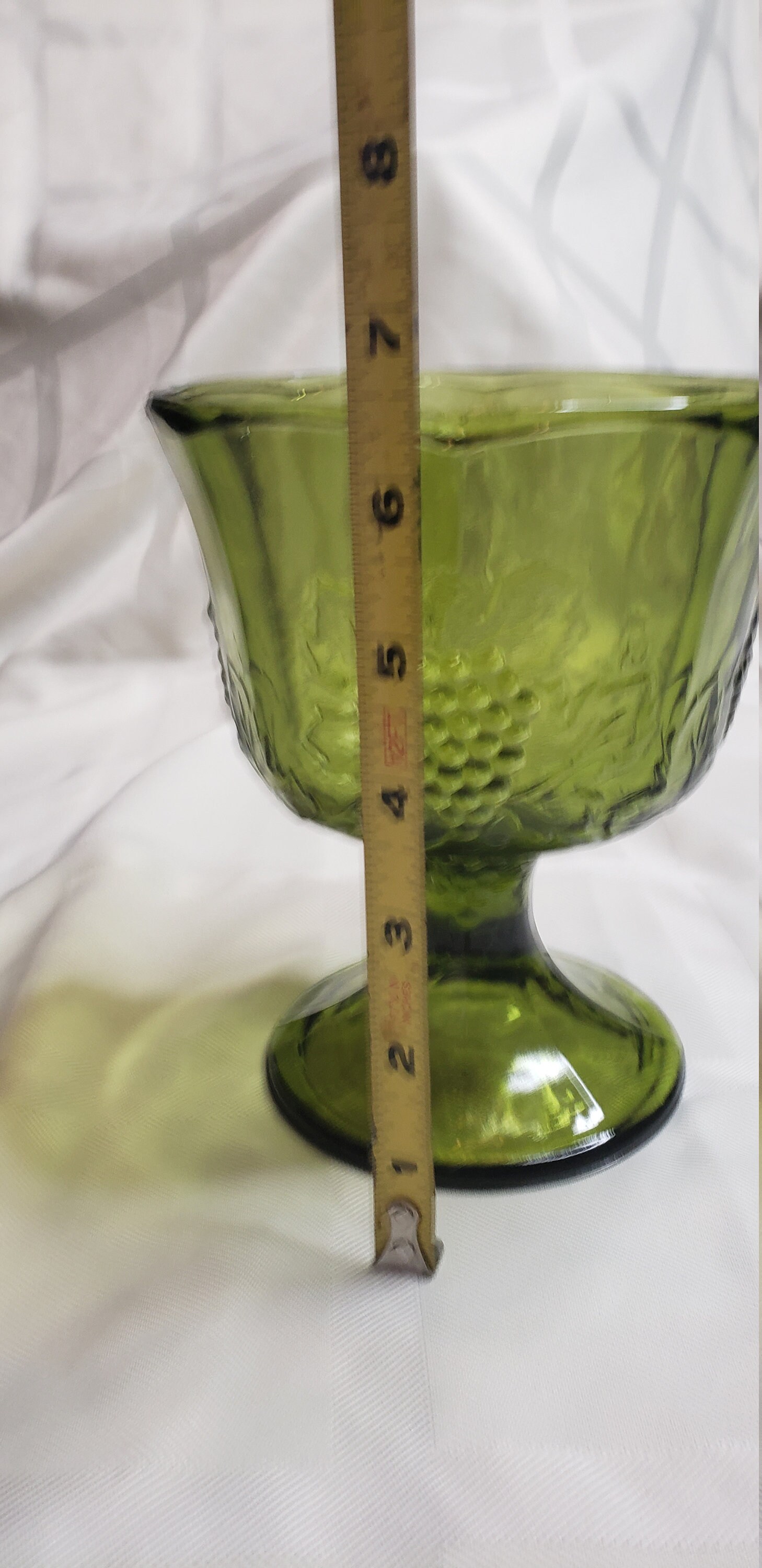 Vintage Green Glass Collectible Grape Pattern Candy Dish Etsy UK