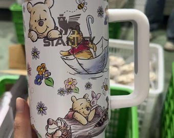 Classic Winnie The Pooh Inspired Metal Tumbler 40oz Cup, Original Classic Winnie The Pooh 40oz Tumbler, Winnie The Pooh Tumbler 40oz