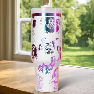 Moana Disney Princess 40oz Rainbow Engraved Tumbler, Moana Movie Tumbler, Maui Moana Disneyworld Tumbler, Gift For Disney Fan image 10