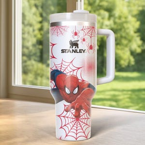 Spider-Man Tumbler, Super man 40oz Cup, Superhero Tumbler Cup, Movie Coffee Tumbler, Eddie Brock Tumbler, Symbiote Spider Insulated Tumbler image 2