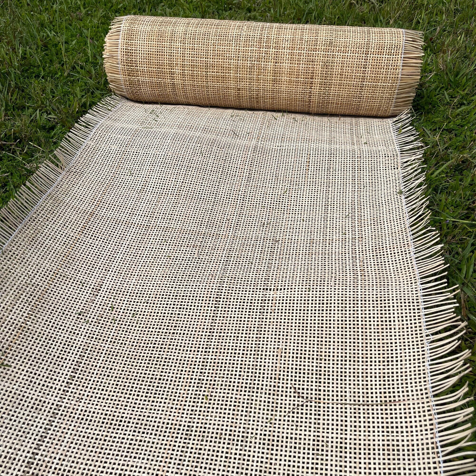 UNBLEACHED Natural Rattan Cane Webbing,pre-woven,18 Wide,open 1/2