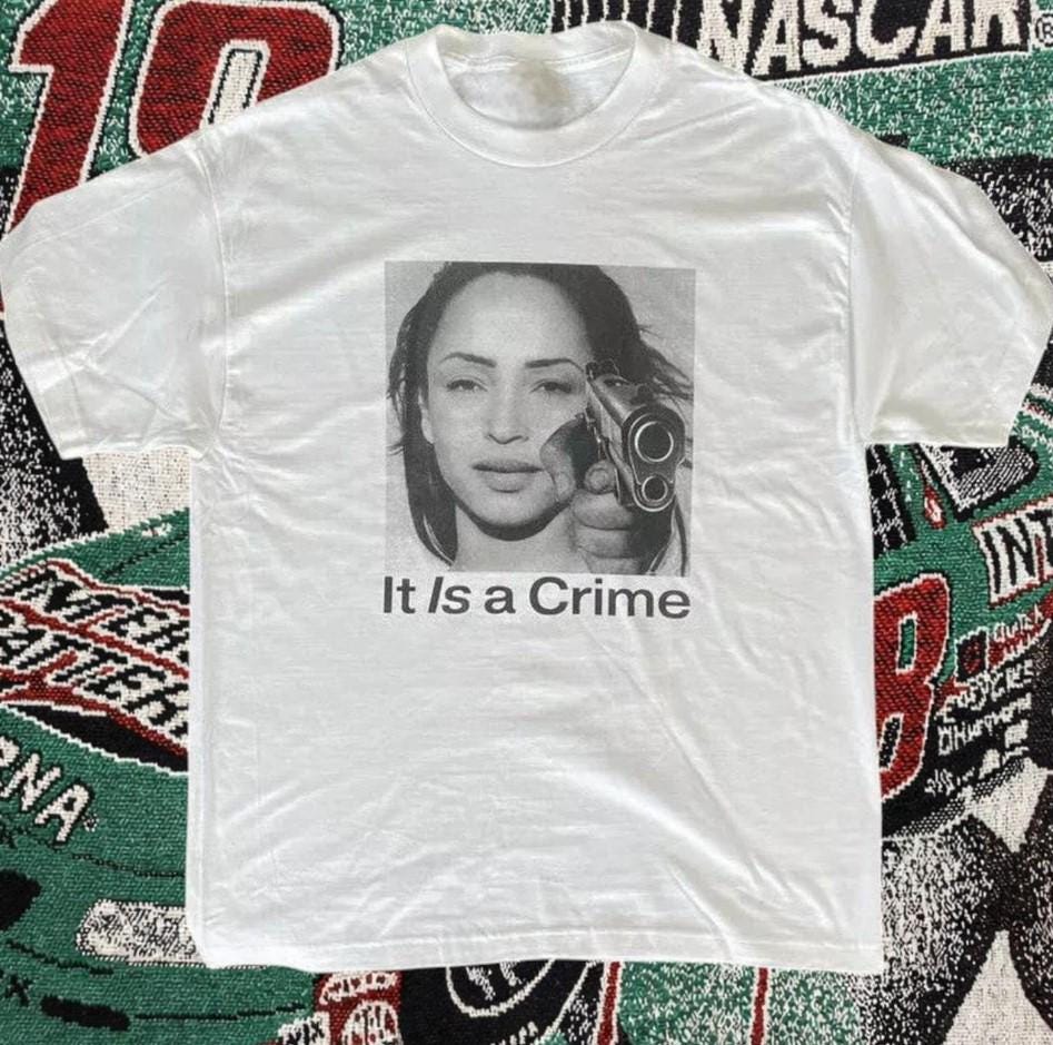 SADE Tシャツ Is It a Crime シャーデー 90s Sade Parody It Is a Crime Washed White Tee – Strike Anywhere