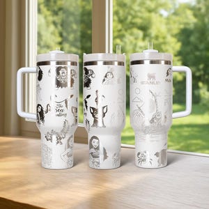 Moana Disney Princess 40oz Rainbow Engraved Tumbler, Moana Movie Tumbler, Maui Moana Disneyworld Tumbler, Gift For Disney Fan image 4