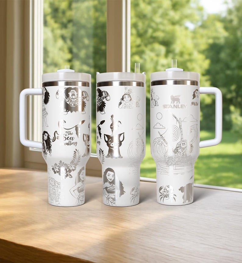 Moana Disney Princess 40oz Rainbow Engraved Tumbler, Moana Movie Tumbler, Maui Moana Disneyworld Tumbler, Gift For Disney Fan image 4