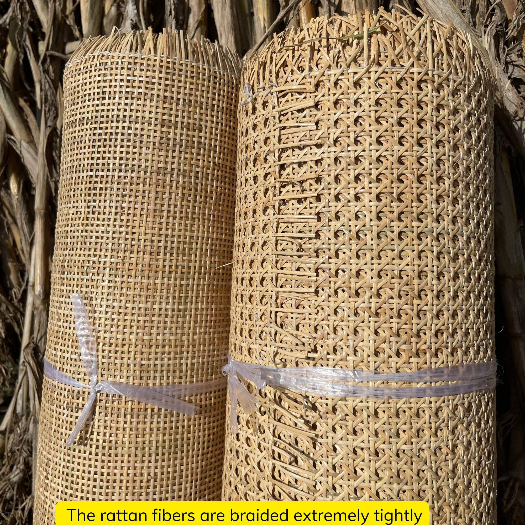 Premium Natural Rattan Cane Webbing Roll, Rattan Hexagon Weave for