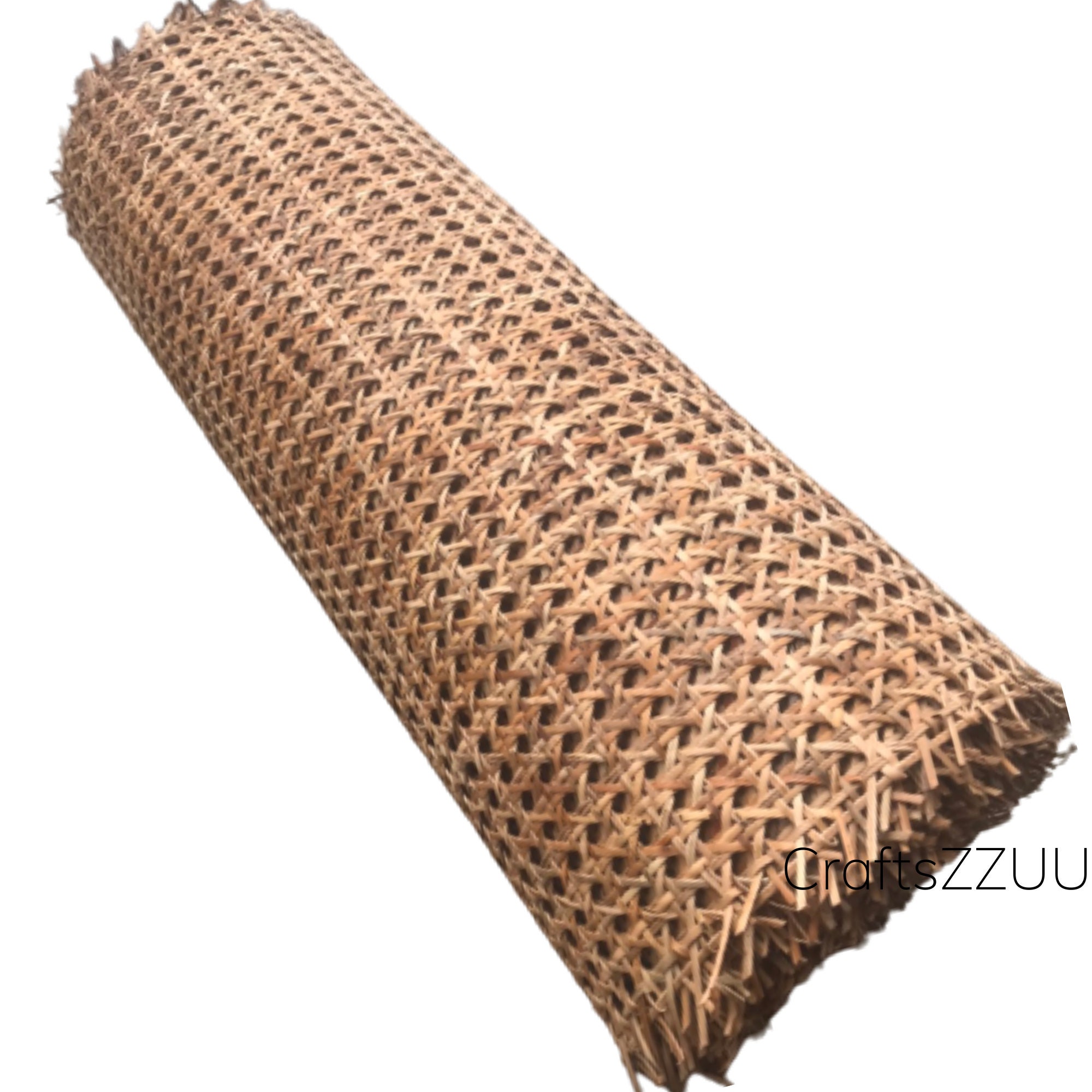 Discount Trends 24” Wide Natural Rattan Webbing Roll for Caning Projects - Woven Open Mesh for Caning Chair - Rattan Hexagon Cane Webbing - 24 x 36