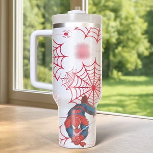 Spider-Man Tumbler, Super man 40oz Cup, Superhero Tumbler Cup, Movie Coffee Tumbler, Eddie Brock Tumbler, Symbiote Spider Insulated Tumbler image 4