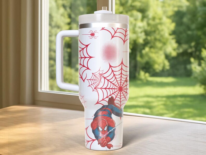 Spider-Man Tumbler, Super man 40oz Cup, Superhero Tumbler Cup, Movie Coffee Tumbler, Eddie Brock Tumbler, Symbiote Spider Insulated Tumbler image 4