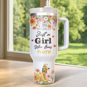 Disney Pluto Dog Tumbler 40oz, Mickey Mouse 40oz Tumbler, Cartoon Cup Gift, Magic Kingdom Handle Stainless Steel Tumbler, Pluto Tumbler image 4