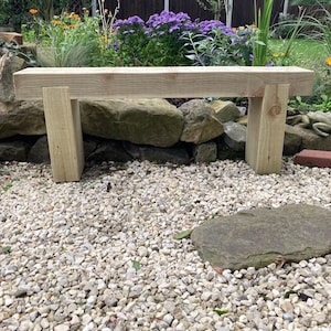 3 Seater Wooden Rustic Garden Sleeper Seat Outdoor Patio