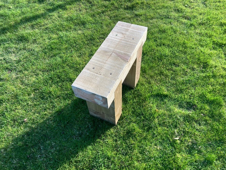 Mini 1 Seater Wooden Rustic Garden Sleeper Seat Outdoor Patio image 3