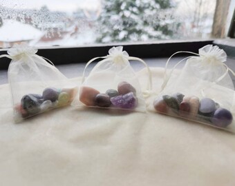 Mixed gemstone holiday crystal gift bags